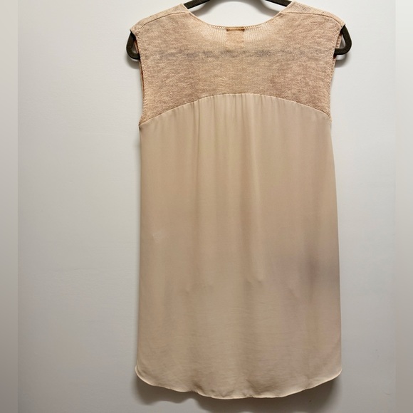 Loft 82 (OAK + FORT) Ballet Pink Hi-Lo Knit and Sheer Sleeveless Top - Picture 3 of 4